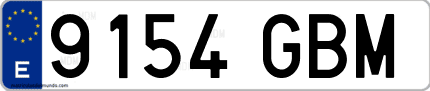 Ejemplo de matrícula de coche ordinaria 9154 GBM