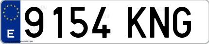 Ejemplo de matrícula española 9154 KNG