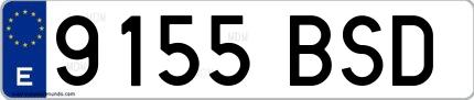 Ejemplo de matrícula española 9155 BSD