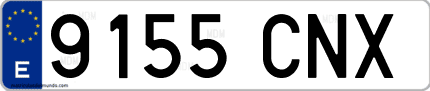 Ejemplo de matrícula de coche ordinaria 9155 CNX