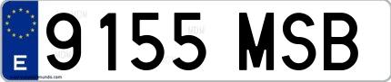 Ejemplo de matrícula española 9155 MSB
