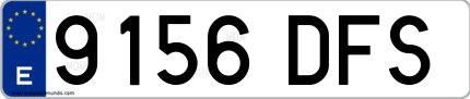 Ejemplo de matrícula española 9156 DFS