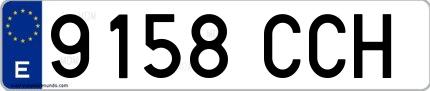 Ejemplo de matrícula de coche ordinaria 9158 CCH
