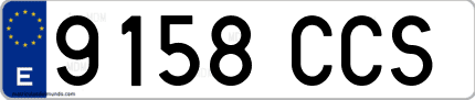 Ejemplo de matrícula de coche ordinaria 9158 CCS