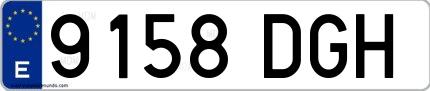 Ejemplo de matrícula española 9158 DGH