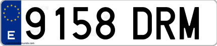 Ejemplo de matrícula de coche ordinaria 9158 DRM