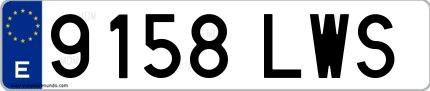 Ejemplo de matrícula española 9158 LWS
