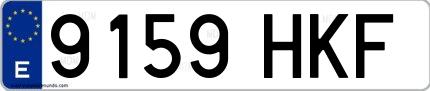 Ejemplo de matrícula española 9159 HKF