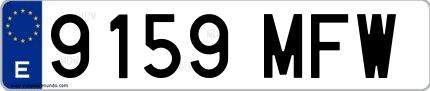 Ejemplo de matrícula española 9159 MFW