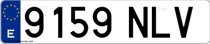 Ejemplo de matrícula española 9159 NLV