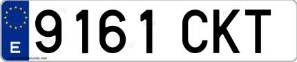 Ejemplo de matrícula española 9161 CKT