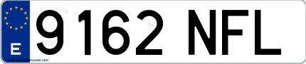 Ejemplo de matrícula española 9162 NFL