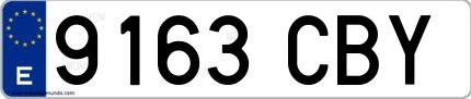 Ejemplo de matrícula española 9163 CBY