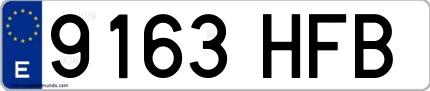Ejemplo de matrícula española 9163 HFB