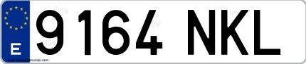 Ejemplo de matrícula española 9164 NKL