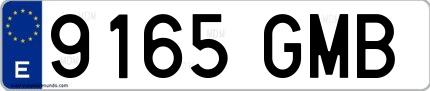 Ejemplo de matrícula española 9165 GMB
