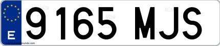 Ejemplo de matrícula española 9165 MJS
