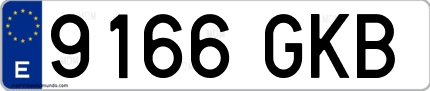 Ejemplo de matrícula de coche ordinaria 9166 GKB