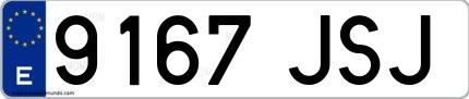 Ejemplo de matrícula española 9167 JSJ