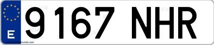 Ejemplo de matrícula española 9167 NHR