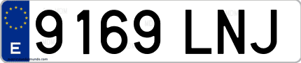 Ejemplo de matrícula de coche ordinaria 9169 LNJ