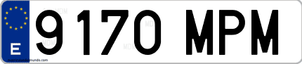 Ejemplo de matrícula de coche ordinaria 9170 MPM