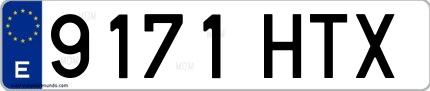 Ejemplo de matrícula española 9171 HTX