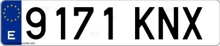 Ejemplo de matrícula española 9171 KNX