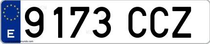 Ejemplo de matrícula española 9173 CCZ