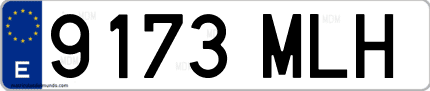 Ejemplo de matrícula de coche ordinaria 9173 MLH