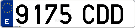 Ejemplo de matrícula de coche ordinaria 9175 CDD