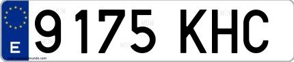 Ejemplo de matrícula española 9175 KHC
