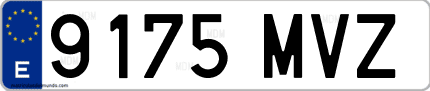Ejemplo de matrícula de coche ordinaria 9175 MVZ