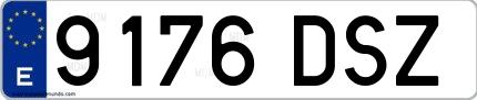 Ejemplo de matrícula española 9176 DSZ