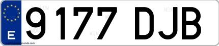 Ejemplo de matrícula española 9177 DJB
