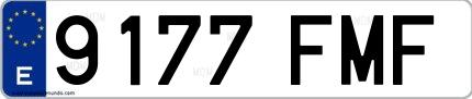 Ejemplo de matrícula española 9177 FMF