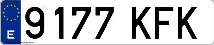 Ejemplo de matrícula española 9177 KFK