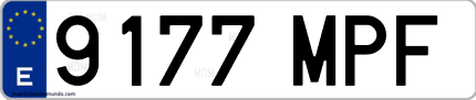 Ejemplo de matrícula de coche ordinaria 9177 MPF