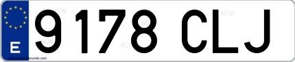 Ejemplo de matrícula española 9178 CLJ