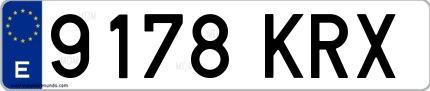 Ejemplo de matrícula española 9178 KRX