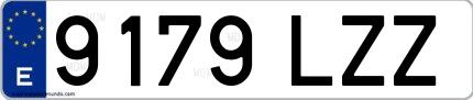 Ejemplo de matrícula española 9179 LZZ