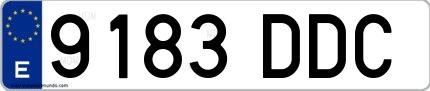 Ejemplo de matrícula española 9183 DDC