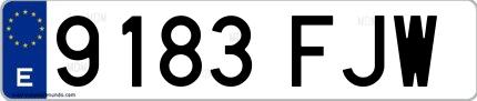 Ejemplo de matrícula española 9183 FJW