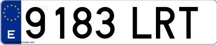 Ejemplo de matrícula española 9183 LRT
