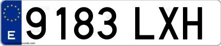 Ejemplo de matrícula española 9183 LXH