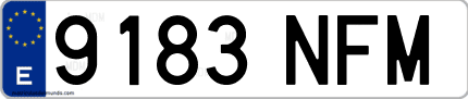 Ejemplo de matrícula de coche ordinaria 9183 NFM