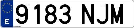 Ejemplo de matrícula española 9183 NJM
