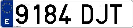 Ejemplo de matrícula española 9184 DJT