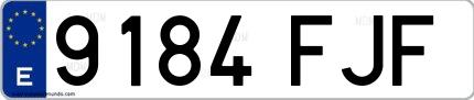Ejemplo de matrícula de coche ordinaria 9184 FJF
