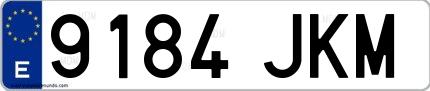 Ejemplo de matrícula española 9184 JKM
